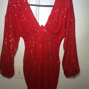 Sequined Red Dress